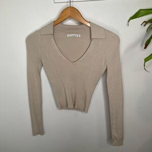 Abercrombie & Fitch Ribbed Crop Long Sleeve